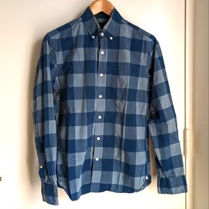 J.Crew Blue Plaid Slim Men's Button Down Shirt Small